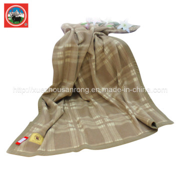 Camel Wool Lattice Blanket / Cashmere Fabric / Yak Wool Textile / Bed Sheet / Bedding